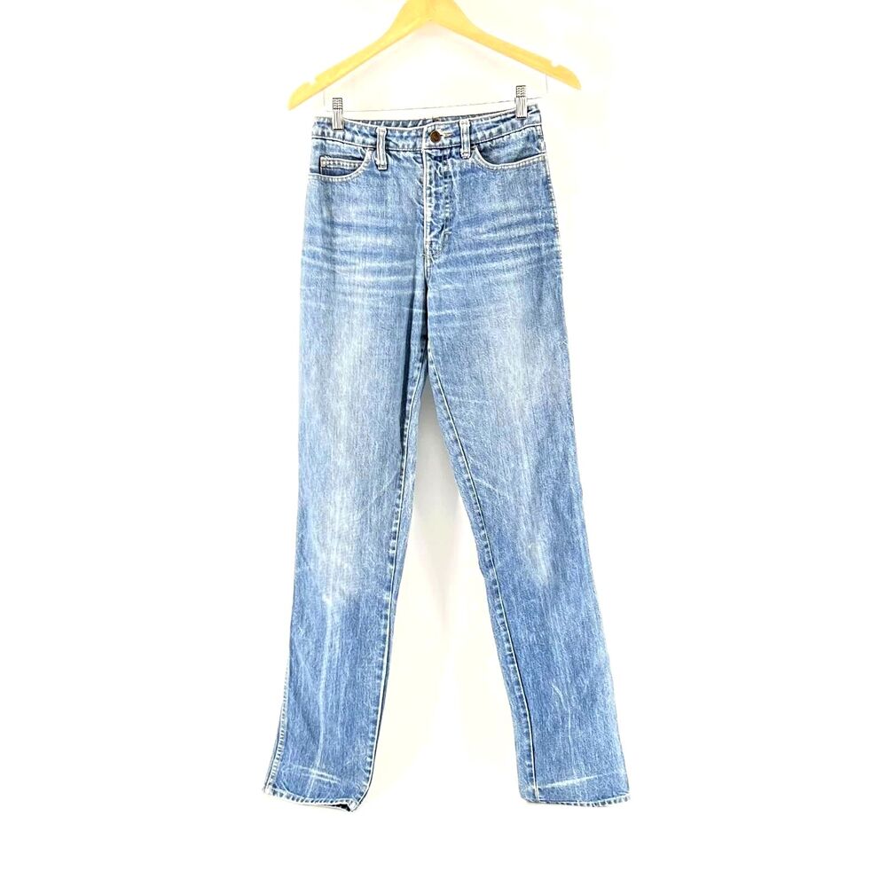 Calvin Klein Vintage High Waisted Straight Leg Jeans Women Light Wash Blue Denim